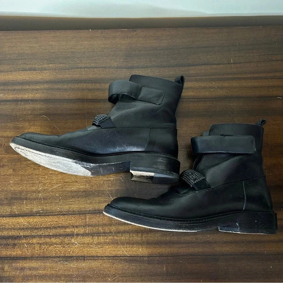 Christopher Kane Leather Crystal Embellished Combat Biker Boots Size 39 Italy - Picture 8 of 16